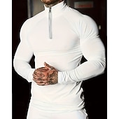 levne Běžecké tričko a tílka-Pánské Jednobarevné Koşu Tişörtü Stahovací tričko Jaro Podzim Zapni Dlouhý rukáv Rychleschnoucí Komprese Odvod vlhkosti Cvičení v tělocvičně Aktivní trénink Cvičení Černá Bílá sportovní oblečení