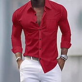 economico camicie da uomo no stiro-Per uomo Camicia Camicia elegante Camicia non stiro Camicia con Bottoni Plaid Casuale Quotidiano Blu Nero Giallo Rosa Manica Lunga Collo ripiegato Tutte le stagioni Abbigliamento Patchwork