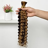 preiswerte 1 Bündel Echthaar webt-Highlight P4/27# Echthaar-Extensions, Deep Wave, 1 Bündel, 30-70 cm