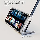 Недорогие Кабели для мобильных телефонов-Складная подставка, кабель для передачи данных, зарядный кабель 2-в-1, регулируемая по углу наклона подставка, кабель для быстрой зарядки и синхронизации данных для смартфонов, планшетов, ноутбуков и