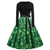 levne halloweenské kostýmy pro páry-Svatý Patrik 2026 Trávová zelená Trojlístek irština Karneval Šaty Fancy kostým Novinky Legrační Dospělé Dámské Karneval den svatého Patrika Párty Snadný karnevalový kostým Oblékněte se