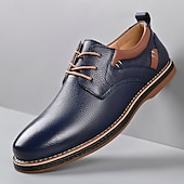 preiswerte Lässige Schnürschuhe-Marineblaue Herren-Business-Casual-Schuhe aus Kunstleder – bequeme und stilvolle Schuhe für Büro und Golf