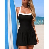 preiswerte One Pieces Rash Guards-Damen Badeanzug Badeanzug Bademode Schwimm-Kleider Einfarbig UV Schutz Elastisch Ärmellos Bademode Badeanzug Surfen Tauchen Schwimmen Sommer