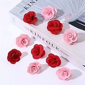 economico Regali-Set da 20 fermagli per capelli da donna a forma di rosa in tessuto rosso, ideali per San Valentino, feste, riunioni, matrimoni e per l'uso quotidiano.