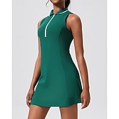 levne Dámské šaty-Dámské Jednobarevné Tenisové šaty Sportovní šaty Bez rukávů Zapni Kapsy Odvod vlhkosti Prodyšné Tenis Běh Zdatnost Šaty Bílá Růžová Modrá Oblečení na tenis