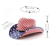  250. rocznica USA Retro / vintage Dziki Zachód Kowbojski kapelusz kowbojka Kowboj West Cowboy Strój na bal maskowy Dla obu płci Bal maskowy 4 lipca Impreza Dzień Niepodległości Dla dorosłych Kapelusz