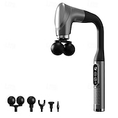 رخيصةأون أجهزة تدليك الجسم-جهاز تدليك متعدد الوظائف بمقبض طويل ورأسين منحنيين للرقبة والصدر