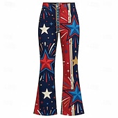  250ή Επέτειος ΗΠΑ Ρετρό / Βίντατζ Δεκαετία '70 Παντελόνια Παντελόνι με καμπάνα Χίπισσα Ντίσκο Ψηλή Μέση Φανταχτερή Φόρεμα Γυναικεία Μασκάρεμα 4η Ιουλίου Πάρτι Ημέρα της ανεξαρτησίας Ενηλίκων