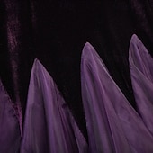 preiswerte Standard-Tanzsaal-Damen-Ballsaalkleid, hochgeschlossen, langärmelig, mit Mesh-Einsätzen, Walzerkleid, Modern Standard, Wettkampf-Tanzbekleidung, lila