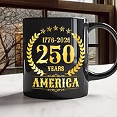 voordelige Mokken &amp; Bekers-Mok ter ere van het 250-jarig bestaan van de Verenigde Staten, patriottisch cadeau, keramische koffiemok ter gelegenheid van het 250-jarig jubileum, 1776-2026 Amerika 250, cadeau voor