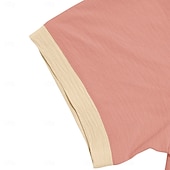 voordelige Casual T-shirts voor heren-Heren T-shirt Henley-shirt T-shirts Shirt met korte mouwen Korte mouw Henley Zomer Lente Lente zomer Kleurenblok Effen Modieus Ontwerper Basic Zak Vakantie Straat Uitgaan Zwart Blauw Blozend Roze Top