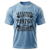  Camiseta de manga corta para hombre, con lavado mineral azul, auténtica y única, tallas S, M, L, XL, XXL y XXXL.