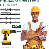billige borkronesett-4 stk. fjærbelastet skrueholderbits, fallsikker skrutrekkerbits, universelt skruefesteverktøy, enhånds, skruerdriftsguide borespissholder for elektriker, mekaniker, gjør-det-selv-entusiast