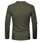 economico Magliette Henley da uomo-Per uomo Maglietta Manica Lunga Henley Estate Primavera Autunno Semplice Moderno Casual Confortevole Bottoni Base Casuale Casa Streetwear Nero Vino Grigio chiaro Maglietta Top per Uomo