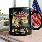 abordables Tazas-Taza del 250.º aniversario de Estados Unidos, regalo patriótico, taza de café de cerámica del semiquincentenario, 1776-2026, Estados Unidos 250, Día de la Independencia, regalo del 4 de julio para