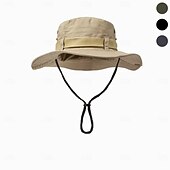 cheap Outdoor Headwear-Fishing Sun Boonie Hat Waterproof Summer UV Protection Safari Cap Outdoor Wide Brim Hunting Hat Army Green Dark Green Khaki for Hunting Fishing Climbing Bucket Hat