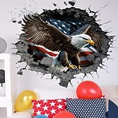  2 db-os kitört lyukú amerikai függetlenség napi zászló sas falmatrica nappali személyre szabott öntapadós matricák