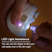 abordables Cuidado Personal &amp; Salud-Cortauñas eléctrico para adultos mayores, 3 velocidades, potente cortauñas automático con pulidor, luz LED, recargable, para uñas de pies y manos.