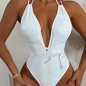 Недорогие Платья для практики-Боди с глубоким V-образным вырезом и пайетками от Samba Dancewear