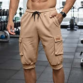 economico Scalda-muscoli-Per uomo Pantaloncini attivi Pantaloni capri Pantaloncini da tuta Shorts Pantaloncini Estivi Coulisse Elastico in vita Semplice Lunghezza al polpaccio Quotidiano All'aperto Abbigliamento casual alla