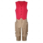 billige Kostymer for menn-Haveventyrer Stråhattpirat Cosplay kostyme Drakter Anime for Herre Voksne Halloween Karneval Maskerade Feriereise Ytelse Comic Con