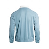 abordables Polo clásico para hombre-Hombre Camisetas polo con diseño de gofre Con Texturas Casual Calle Cuello Vuelto Manga Larga Moda Ocio Bloque de color Cerrar Retazos Otoño Primavera &amp; Otoño Todas las Temporadas Ajuste regular