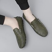 billiga Casual loafers-Herrloafers i läder – bekväma slip-ons för vardagsbruk, kontor och resor