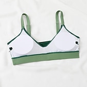 お買い得  サーフィンタンクiniとビキニ-女性用 標準 サーフィン用タンキニ＆ビキニ 水着 2個 カラーブロッキング オープンバック UVプロテクション 弾性ある ノースリーブ スイムウェア サーフィン 潜水 水泳 夏