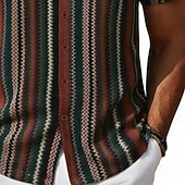 Χαμηλού Κόστους Ανδρικά Smart Casual πουκάμισα-Ανδρικά Πουκάμισο Casual πουκάμισο Πουκάμισο με κουμπιά Θαλασσί Καφέ Καφέ Κοντομάνικο Ριγέ Κολάρο Πουκαμίσου Causal Καθημερινά Δαντέλα Ρούχα Μοντέρνα Etnic