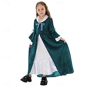  A 250-a aniversare a SUA secolul al 19-lea Anii 1800 Rochie de prerie Mâneci Lungi Fata Pionier Colonial Pionier Războiul Revoluționar Costume de fancy Fete Halloween Carnaval Ținute pentru