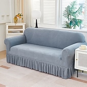 voordelige Sofadoek-Skirt Hem Style Elastic Jacquard Fabric Stretch Sofa Cover Couch Cover Sectional L Shape Sofa Slipcover Corner Case for Living Room Sofa Protector Anti Slip Washable Dustproof 1 2 3 4 Seat