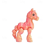 billige Statuer-3D-printet hestestatue med bevegelige ledd, realistisk hestefigur med uttrykksfulle øyne &amp;fluffy manke, utendørs kinesisk nyttårsdekorasjon, gave til hest som blir født i år, skrivebord &amp;hyllepynt