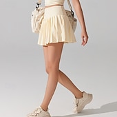 Χαμηλού Κόστους Γυναικείες φούστες και σορτς-Γυναικεία Μονόχρωμο Casual φούστα Σκορτ τένις Φούστες τένις με σορτς Τσέπη Γρήγορο Στέγνωμα Αναπνέει Τρέξιμο Καταλληλότητα Γιόγκα Φούστες Ελλειψη Βιολετί Λευκό Κίτρινο Ρούχα τένις