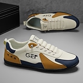 levne Pohodlné šněrovací boty-Pánské černo-béžové golfové tenisky, sportovní a pohodlné, ideální na golfová hřiště a aktivní pobyty