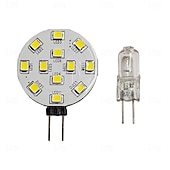 رخيصةأون أضواء LED ثنائي الدبوس-مصباح LED G4، مزود بوظيفة حماية من التداخل الكهرومغناطيسي، أبيض/أبيض دافئ، ثنائي الأطراف، قرص LED، طرف جانبي JC، جهد منخفض 12-24 فولت تيار متردد/مستمر، مؤشر تجسيد اللون 85، 350 لومن، 10 قطع