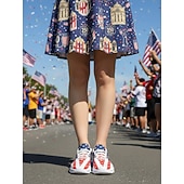  Vereinigte Staaten 250. Jubiläum Frauen USA-Flagge und Adler Druck Sneakers mit Feuerwerksdesign Patriotische Freizeitschuhe für den Unabhängigkeitstag Paraden Festivals Sportveranstaltungen und den