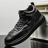 economico Sneakers Casual-sneakers alte rosse da uomo: design traspirante, eleganti e comode, perfette per lo sport, l'abbigliamento casual e le attività all'aperto