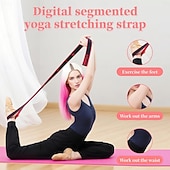 billige Husholdningsartikler-2 stk. treningsmotstandsbånd for tøying og yoga, tallstretchmotstandsbånd med tydelige markeringer, 8-seksjoners elastiske treningsbånd for tøying og forming av hele kroppen