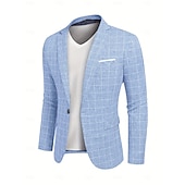 Χαμηλού Κόστους Ανδρικά Κλασικά Σακάκια-Ανδρικά Μπλέιζερ Ελαφρύ παλτό Causal Καθημερινά Παραλία Κομψό Μοντέρνα Καλοκαίρι Άνοιξη POLY Καρό Καρό / Τετραγωνισμένο Ελαφρύ Καρό μοτίβο Καθημερινά Μονόπετο Ενός Κουμπιού Χρωματιστή ζακέτα