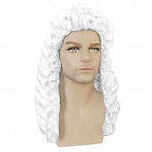  باروك قاضٍ أبيض للرجال بارز محامي زي مؤسس مستعمرات للرجال