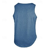 billiga Gym-toppar-Herr Linne Väst Undertröjor Ärmlös tröja Ärmlös Rundhals Rund halsringning Sommar Alla årstider Slät Mode Grundläggande Klassisk 3 st Slät Ledigt Gym Gata K Topp t-shirt för män