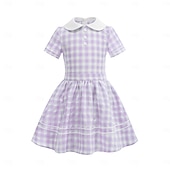 economico Vestiti-Anni 1950 Retrò Vintage Midi Abito Swing Vestito Svasato Maniche corte Aderente &amp; Svasato Altalena a dondolo Costume Ragazze Giornata universale dell'infanzia Mascherata Vacanza Abbigliamento