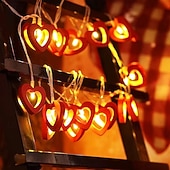 abordables Regalos-Cadena de luces LED con forma de corazón de San Valentín para una decoración romántica para bodas, fiestas, dormitorios y celebraciones del Día de San Valentín.