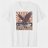  Patriotico T-shirt Maglietta grafica USA Retrò Vintage Patriotico Corte 1776-2026 per Unisex Adulti Stampa 3D  per Giorno dell'Indipendenza / 4 Luglio 4 Luglio
