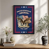 abordables Hasta 30 $-Cartel de aniversario 250 de EE.UU. cartel de cumpleaños americano pancarta de cartel del Día de la Independencia de EE.UU. águila campana Estatua de la Libertad patriota