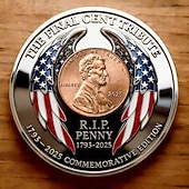 baratos 250º Aniversário dos EUA-O último centavo 1793–2025 · Fim de uma era · Moeda comemorativa de metal Lincoln · Moeda memorial do último centavo 1909–2025 · Último centavo Lincoln · Ficha comemorativa, tributo histórico de