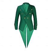  Renaissance Steampunk Coat Jacket Tailcoat Long Sleeves Prince Elf Nobleman Fancy Dress Men's Royal Steampunk Event / Party Masquerade Adults' Coat