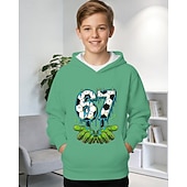 Недорогие Мальчиковый 3D Забавный Юмор-Мальчики 3D Графика Футбол Забавный сленг 67 Толстовка Pullover Длинный рукав 3D печать Весна Осень Спорт Мода Уличный стиль Дети 4-12 лет Капюшон на открытом воздухе Повседневные Стандартный