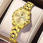 abordables Montres à quartz-Les montres à quartz pour femmes sont à la mode décontractées et élégantes équipées de décorations en strass et de cadrans lumineux à double calendrier ce qui en fait le meilleur choix de cadeau pour