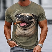  Herren Tiermotiv Lustig T Shirt Kurzarm T-Shirt 3D-Druck Rundhalsausschnitt Hemd Übertrieben Designer Party Ferien Grün 1# Grün 2# Sommer Frühling Bekleidung S M L XL XXL XXXL